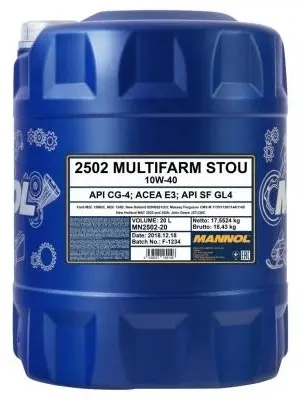 MANNOL 2502-60 MULTIFARM STOU   10W40 20L